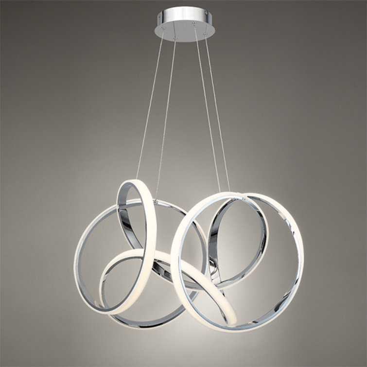 Chrome LED Indoor/Outdoor Loop Pendant Light