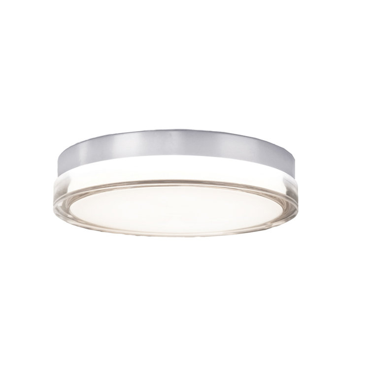 Pi Modern Black Aluminum LED Outdoor Flush Mount, 6.25"x2.5"