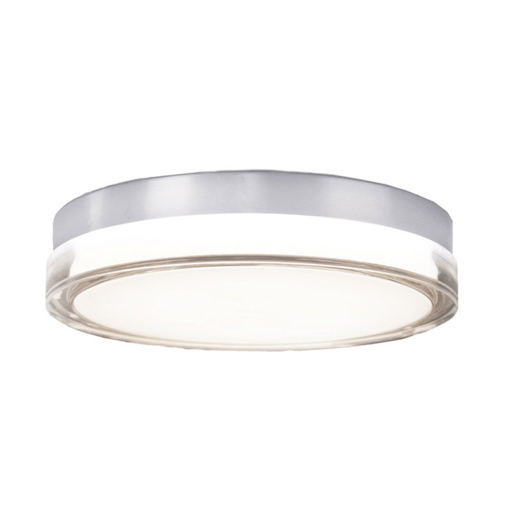Pi Modern Black Aluminum LED Outdoor Flush Mount, 6.25"x2.5"