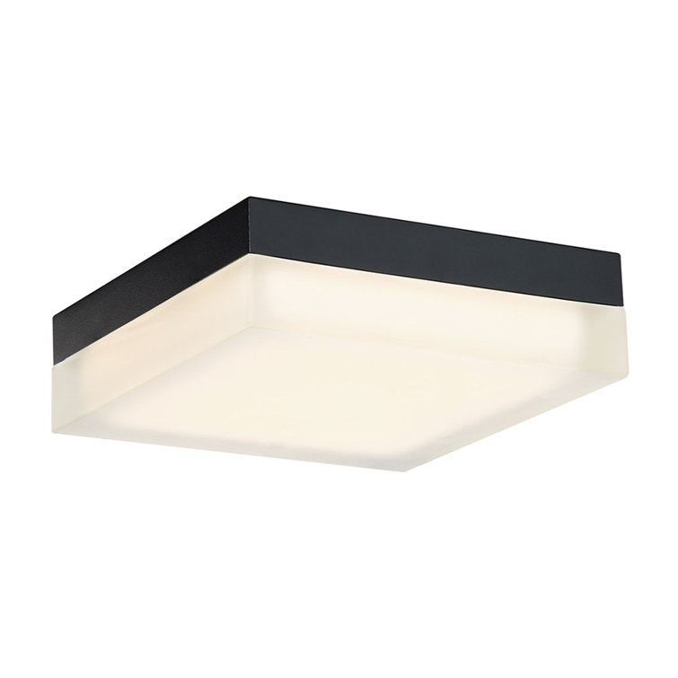 Matrix Black Glass 9" LED Modern Flush Mount