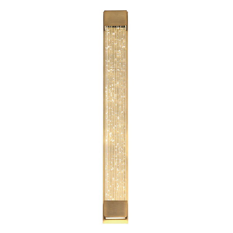 Aged Brass 27" LED Sconce with V-Cut Crystal