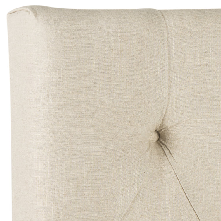 Beige Linen Tufted Queen Upholstered Headboard