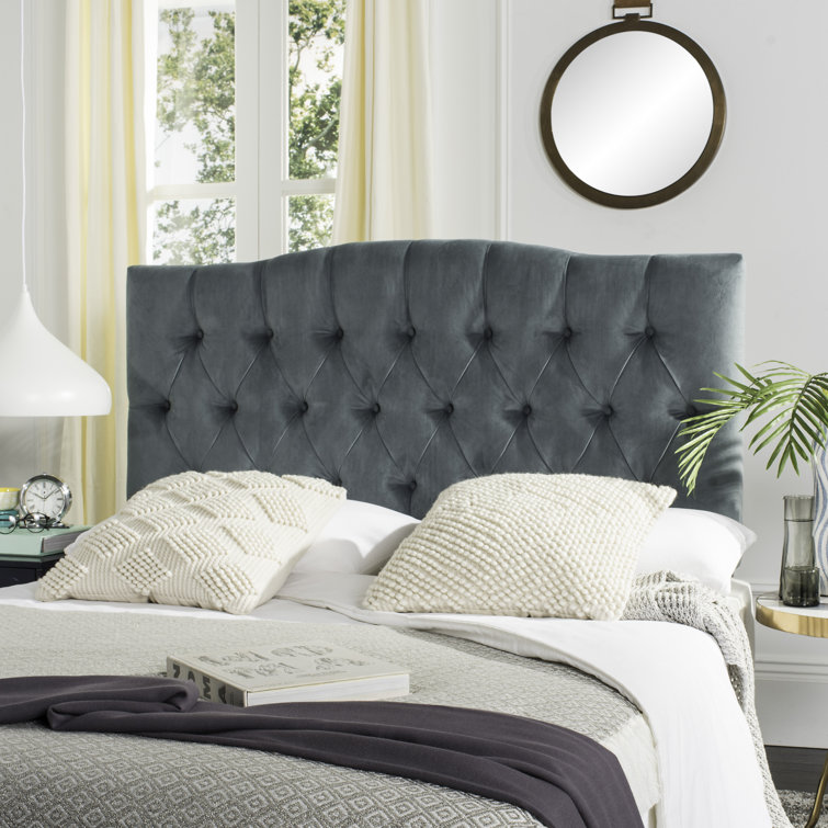 Beige Linen Tufted Queen Upholstered Headboard