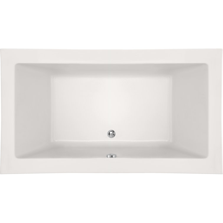 Kayla 74'' White Acrylic Rectangular Alcove Bathtub with Jets