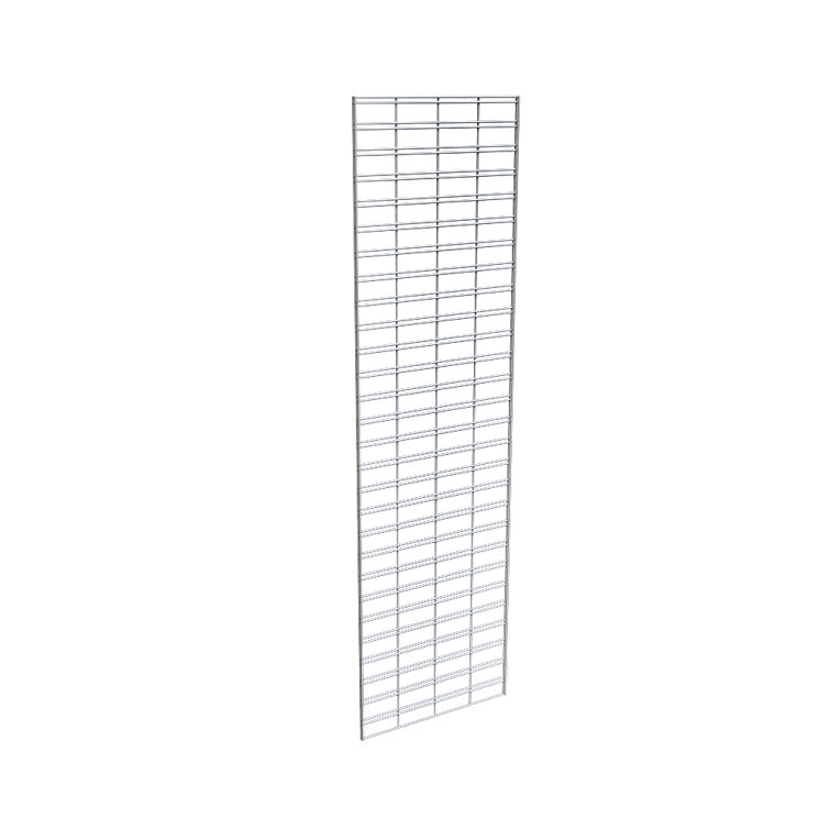 Chrome 2' x 7' Wire Slatgrid Panel for Versatile Displays