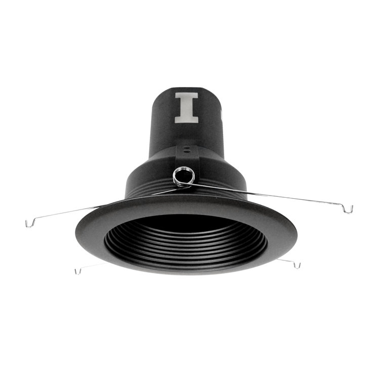 5-Inch Black Steel Recessed Baffle Trim