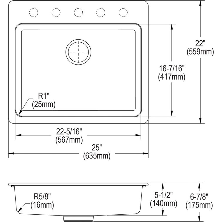 Mocha Quartz Classic Single Bowl Drop-In Kitchen Sink