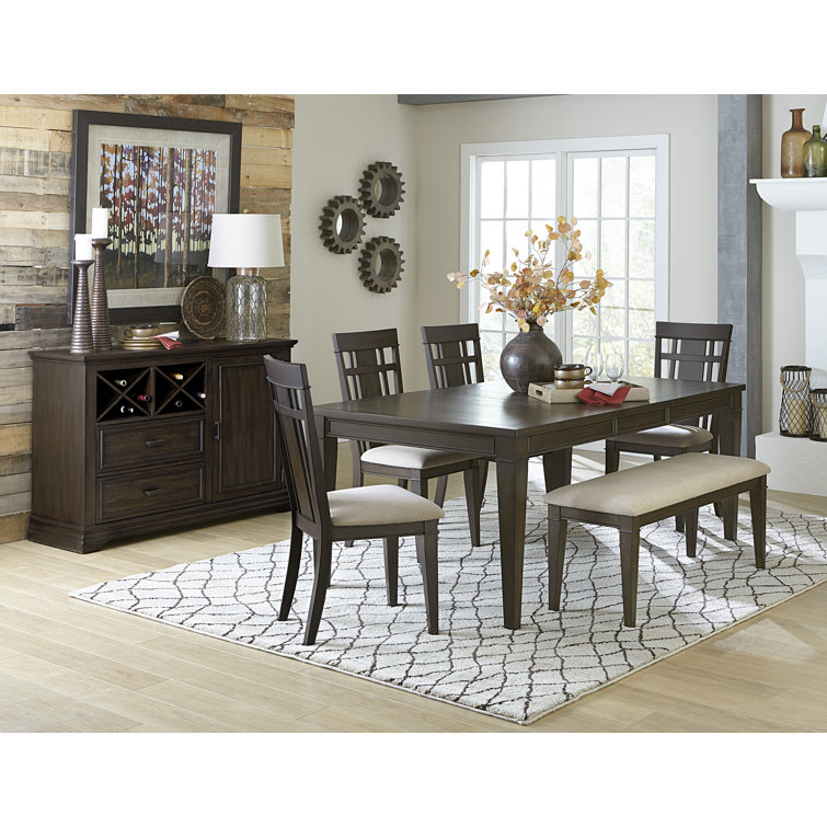 Dark Brown Reclaimed Wood Extendable Dining Table