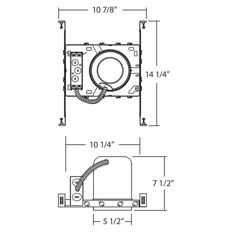 Grey 5'' IC Rated Airtight Recessed Lighting Housing