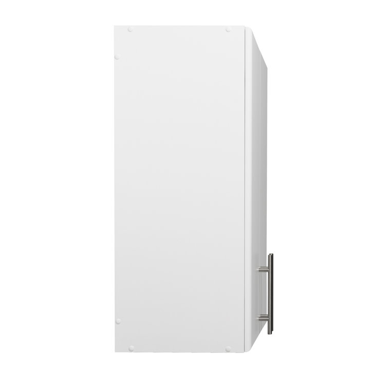 White Composite Wall Cabinet with Adjustable Shelving