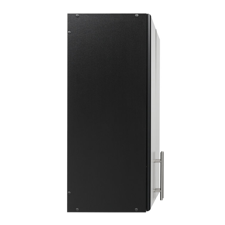 Black Adjustable Wall Mounted Storage Cabinet with Shelves