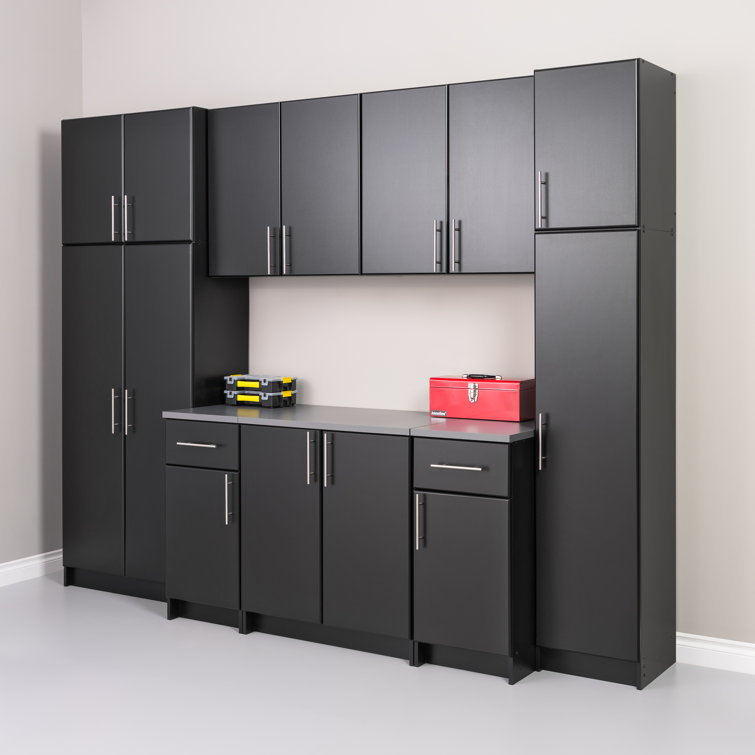Elite Black 112" 9-Piece Storage Cabinet System