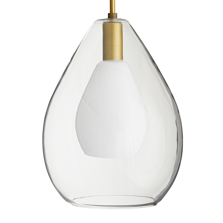 Antique Brass 22" Indoor/Outdoor Glass Pendant Light