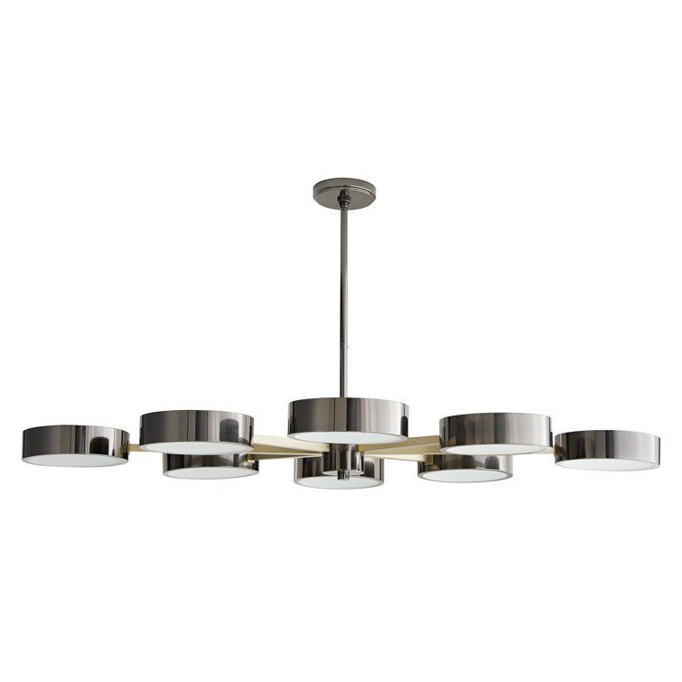 Linus 8-Light Starburst Chandelier in Pale Brass with Frosted Glass