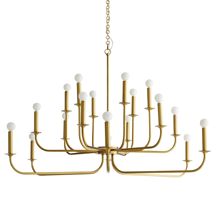 Antique Brass 38" Sputnik Plug-in Chandelier
