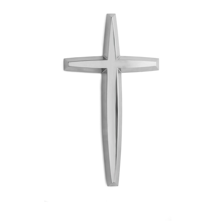 Elegant Silver Nickel-Plated Wall Cross Figurine