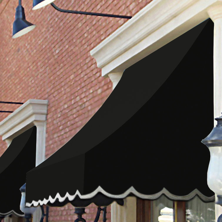 Black Aluminum and Fabric Fixed Window/Door Awning