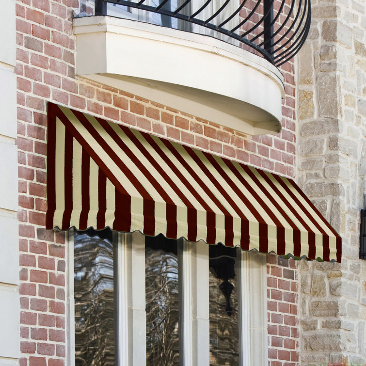 San Francisco Striped Blue and White Fabric Fixed Awning
