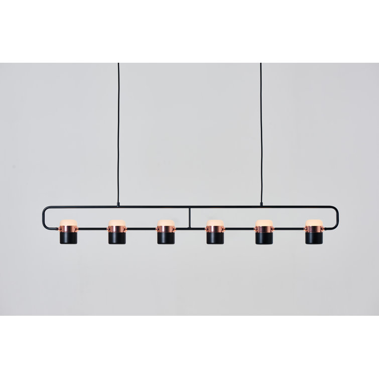 Ling 6-Light Black/Copper LED Linear Pendant