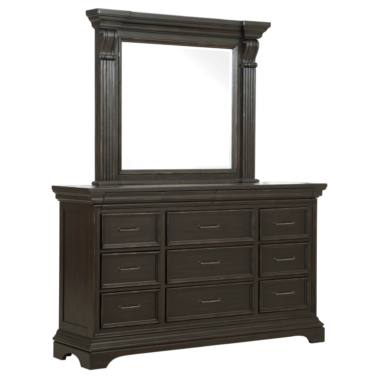 Caldwell Brown 11-Drawer Dresser with Mirror