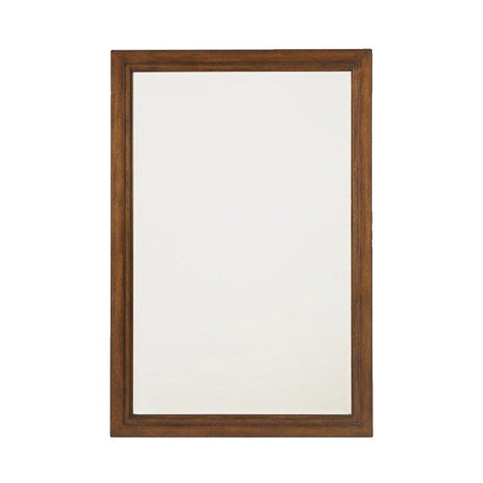 Transitional Brown Wood Rectangular Mirror 30" x 46"