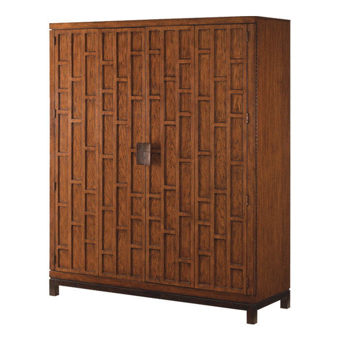 Transitional Ocean Club 65.5'' Brown Gentleman's Chest with Electrical Outlets