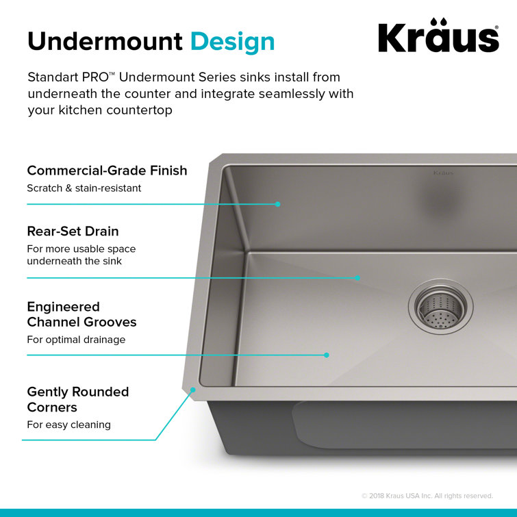 32-Inch Stainless Steel Single Bowl Undermount Kitchen Sink with Garbage Disposal