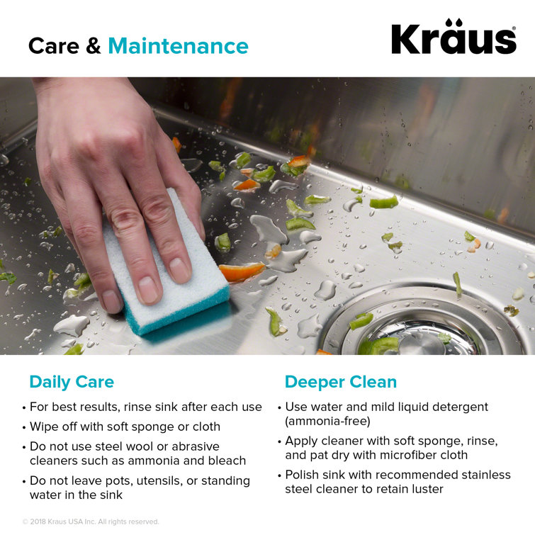 Kraus 33'' Satin Stainless Steel Double Bowl Undermount Kitchen Sink
