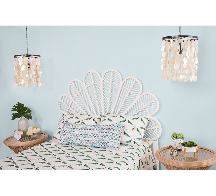Natural Full Size Wicker Rattan Tropical Headboard