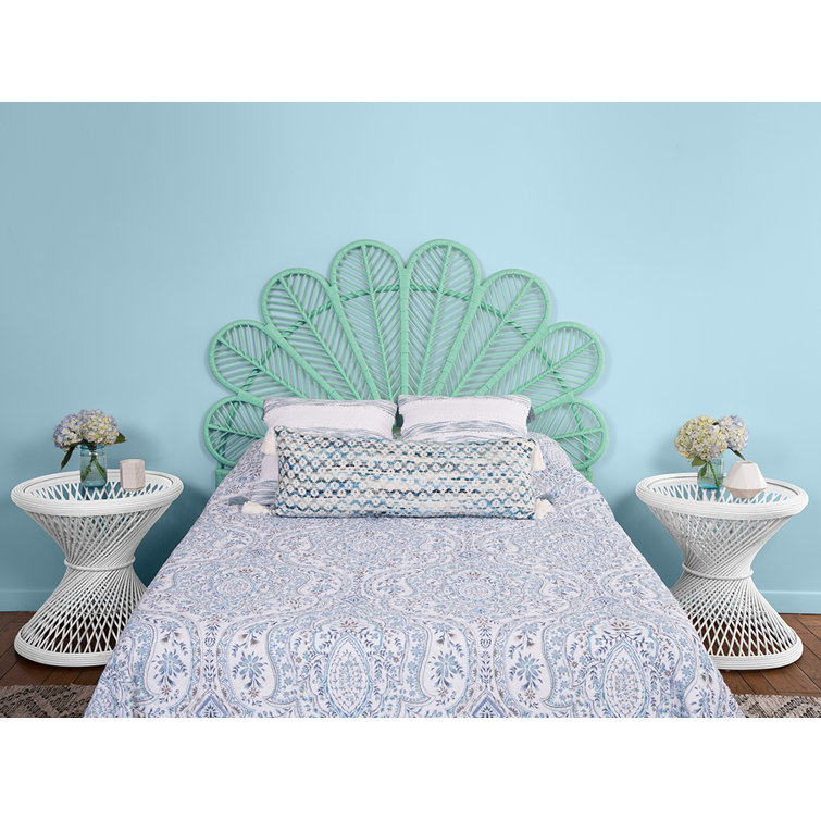 Natural Full Size Wicker Rattan Tropical Headboard