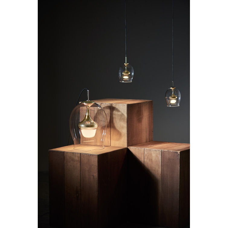 Egg Glow Teardrop Brass & Glass LED Pendant Light 6.4"