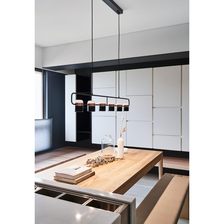 Ling 6-Light Black/Copper LED Linear Pendant