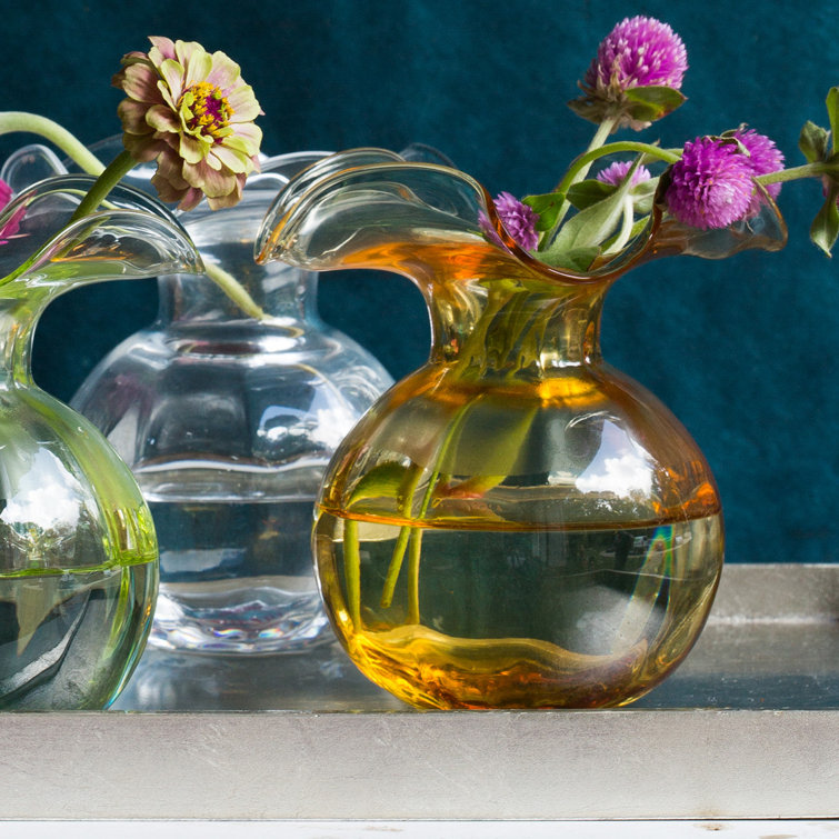 White Medium Fluted Glass Vase for Floral Arrangements