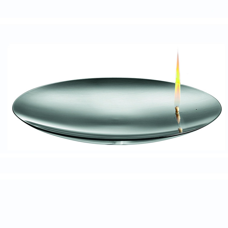Medium Brushed Stainless Steel Concave Oil Lamp