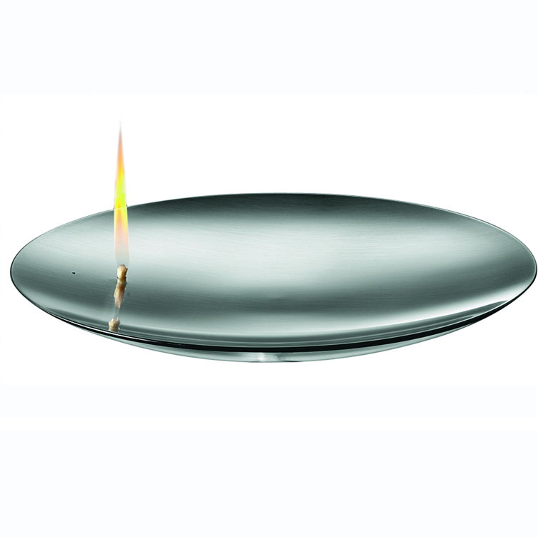 Medium Brushed Stainless Steel Concave Oil Lamp