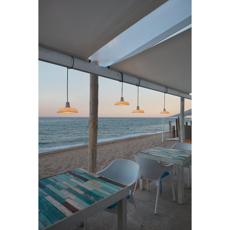 Marietta White Drum LED Pendant Light for Indoor/Outdoor Use