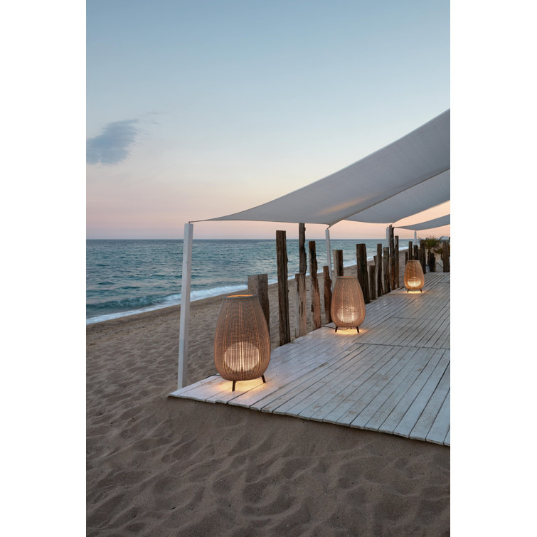 Amphora 48" Brown Handwoven LED Outdoor Floor Lamp
