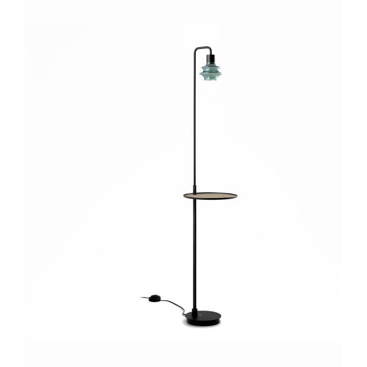 Ebony Black Drop 51.57" LED Task Floor Lamp with Blue Shade