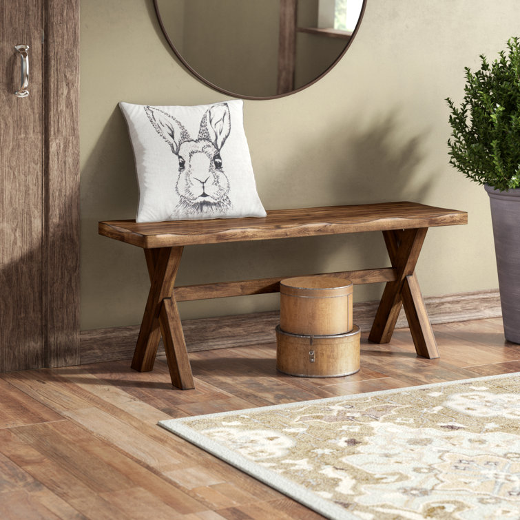 Alston 47'' Knotty Nutmeg Traditional Wooden Dining Bench