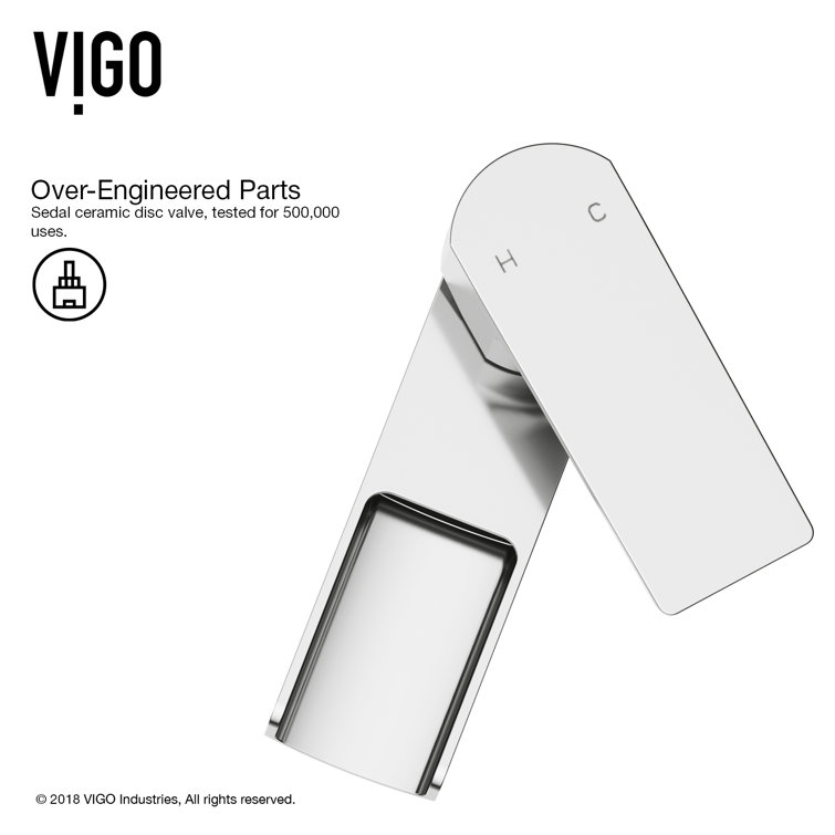 VIGO Ileana Modern Chrome Single Hole Waterfall Bathroom Faucet