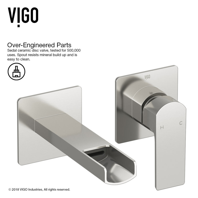 Modern Contemporary Black Nickel Wall Mounted Bathroom Faucet