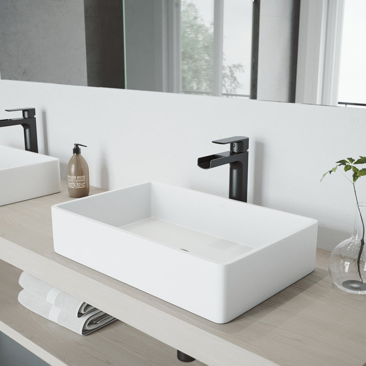 Matte Black Brass Single Handle Vessel Faucet