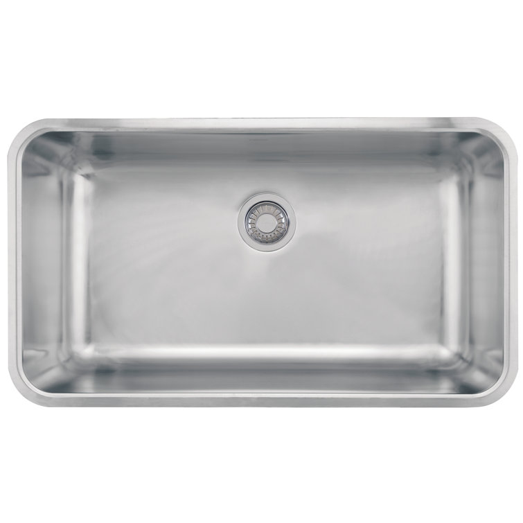 Grande 32.75" Stainless Steel Undermount Single Bowl Kitchen Sink