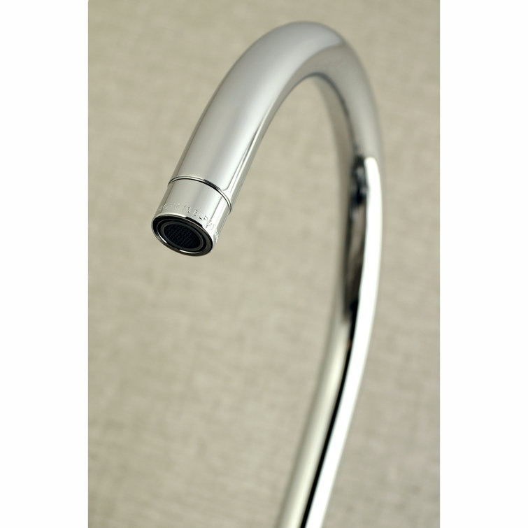 Polished Chrome Wall Mount Kitchen Faucet with Double Handles