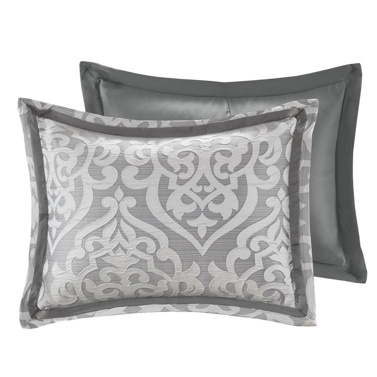 King Silver Microfiber 8-Piece Comforter Set with Graphic Detail