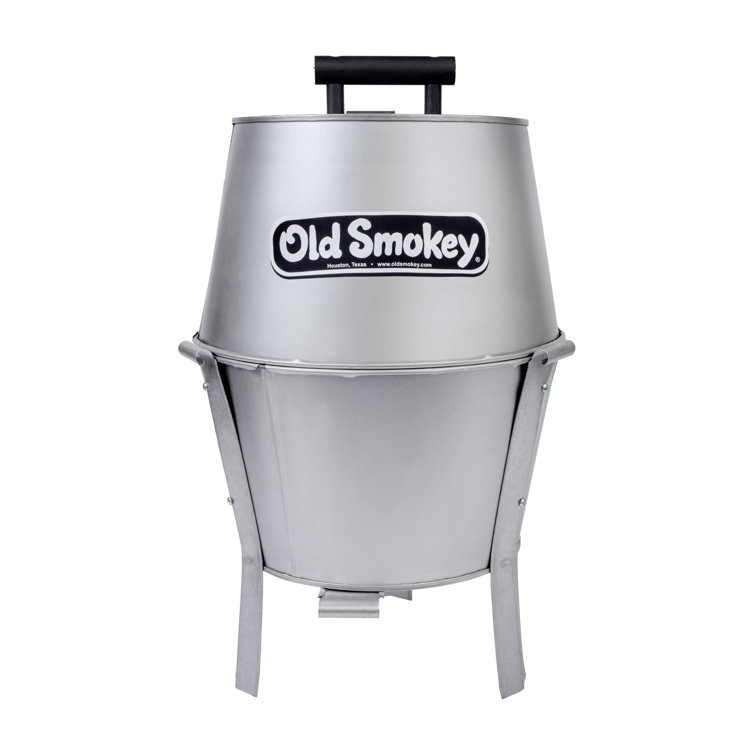 Old Smokey 14'' Silver Aluminized Steel Charcoal Grill