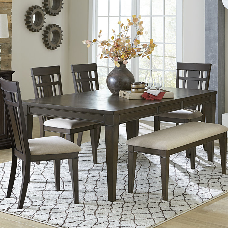 Dark Brown Reclaimed Wood Extendable Dining Table