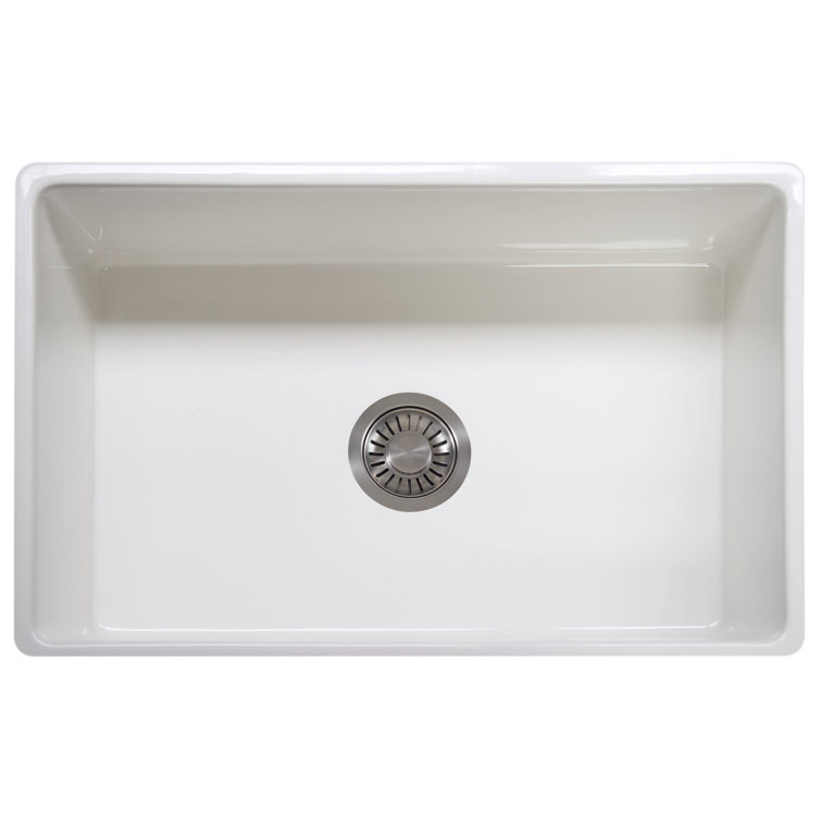 White Fireclay Farmhouse Apron Front Kitchen Sink