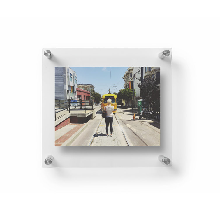 Silver Acrylic Floating Wall Mount Picture Frame