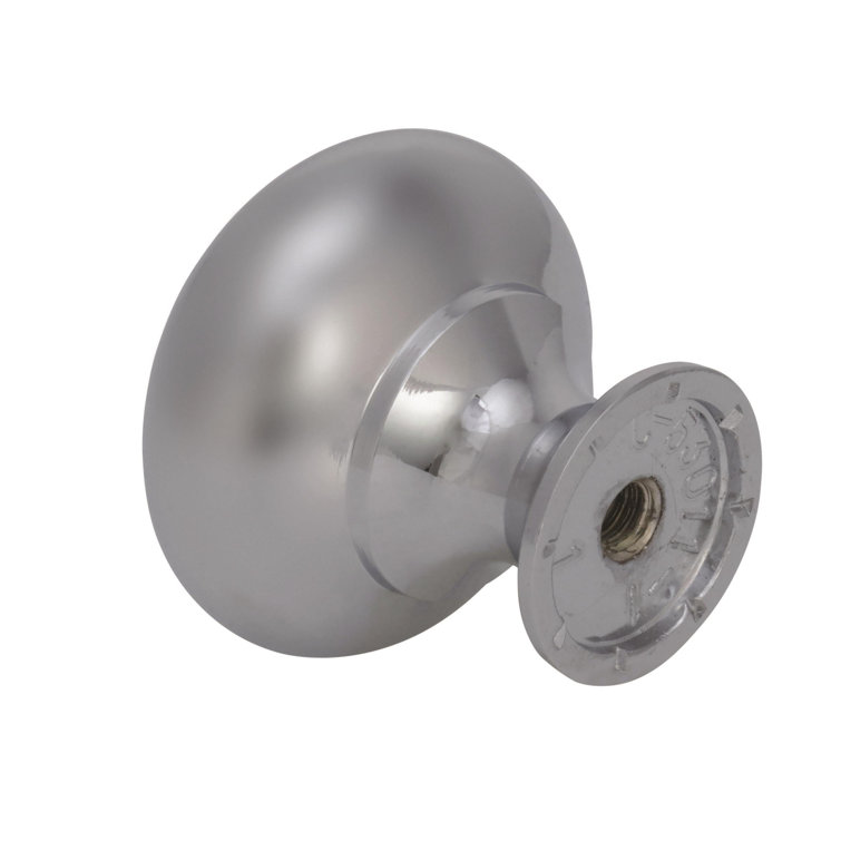 Polished Chrome Round Cabinet Knob with Mounting Hardware